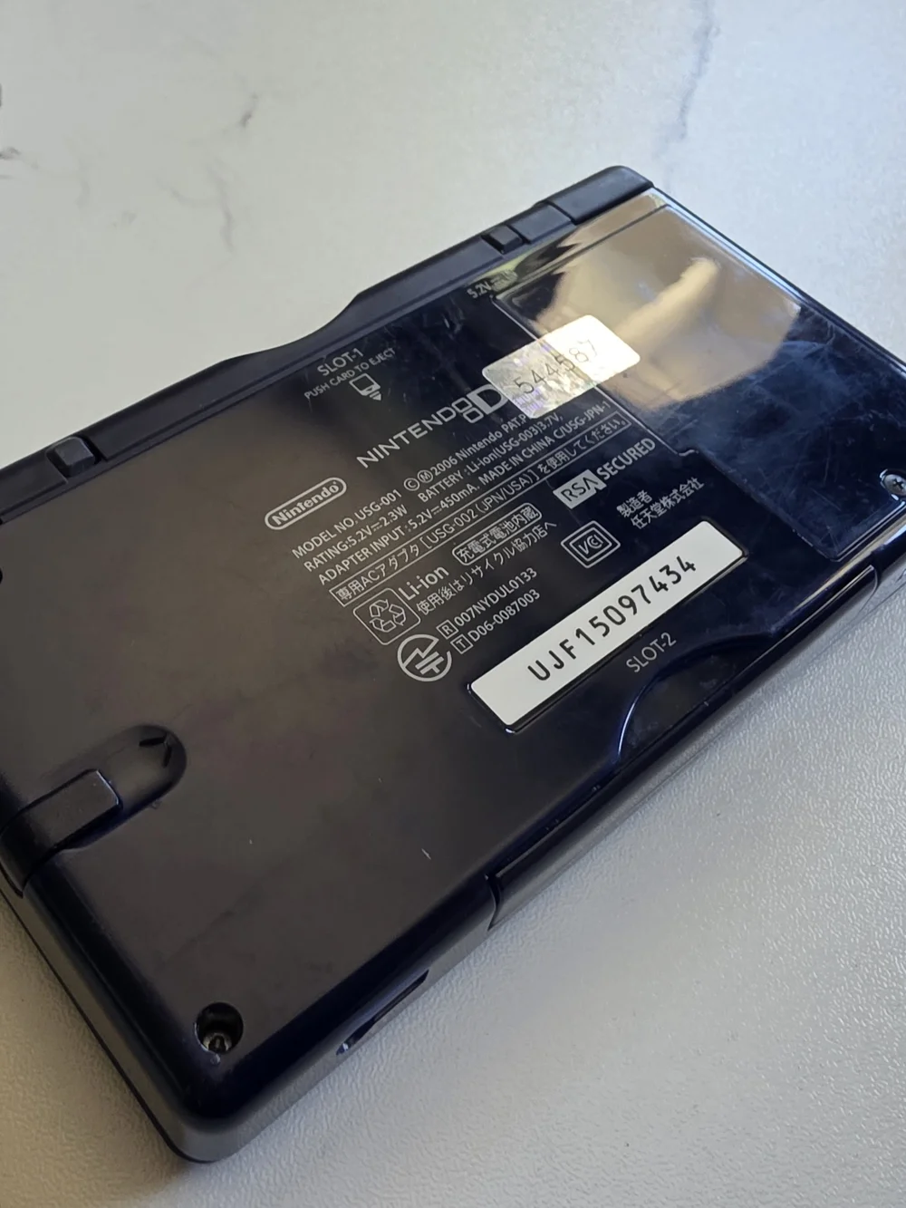Nintendo Ds Lite In Navy Blue With Charger And Stylus
